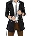 Men's Slim Double Breasted Trench Coat Belted Long Jacket Overcoat Outwear