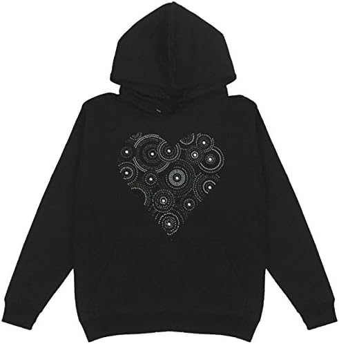 HappymomShirts Heart Hot Fix Women's Pullover Hoodie Plus Size Unisex (3X-Large, Black-11)