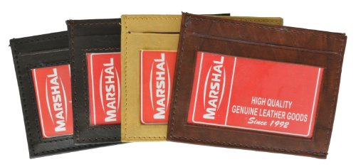 100% Genuine Leather ID Holder Black #270CF