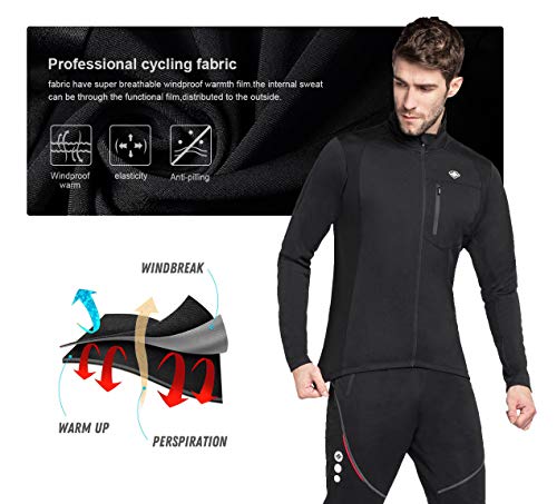 image for Santic Bike Winter Jacket Windproof Fleece Thermal Warm UP Cycling Bic