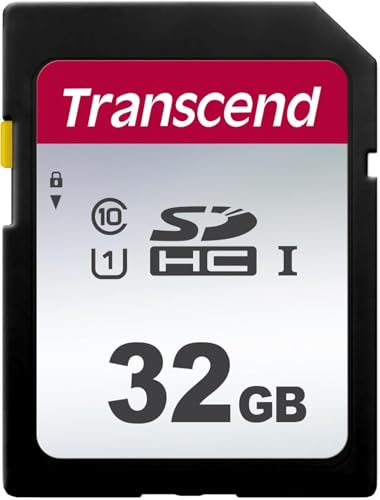 Transcend SDC300S 32GB SDHC, C10, U1 Memory Card, Speed up to 100MB/s for Digital Cameras