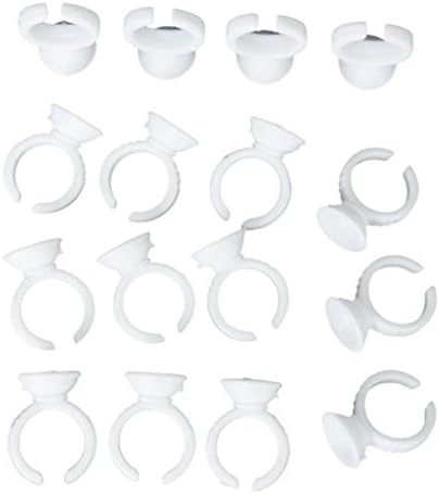 Datingday 200 Pcs Disposable Glue Ring Pallet Holders for Eyelash Extension Tattoo Pigment
