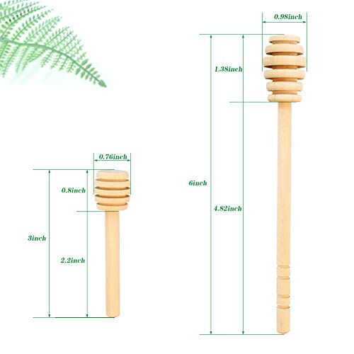 12 Pack Mini Wooden Honey Dipper Sticks, Honey Dippers 6 inch with