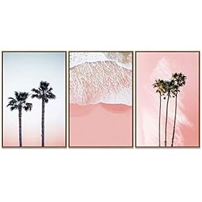 signwin 3 Piece Framed Canvas Wall Art Palm...