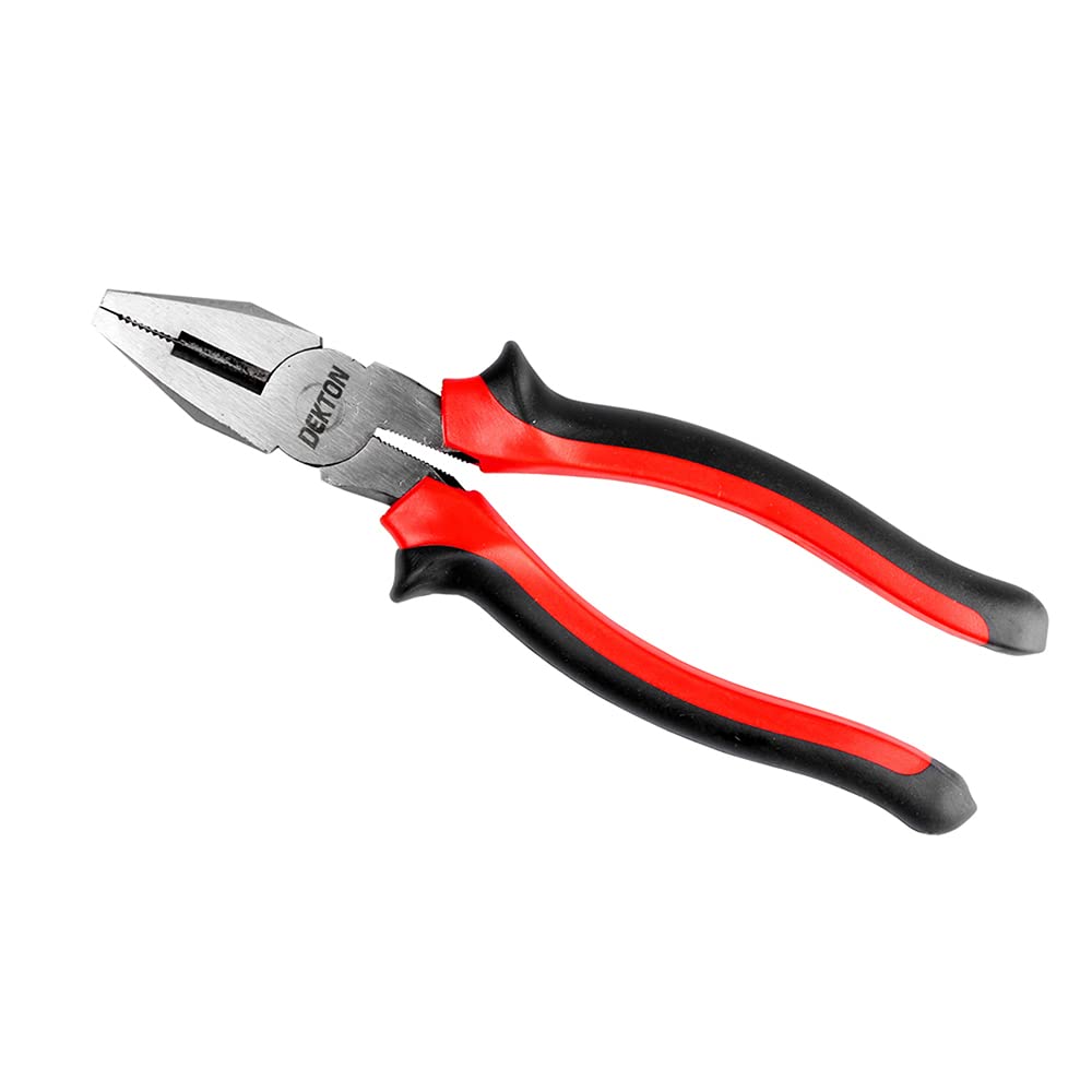 Dekton 8" Combination Pliers-Versatile Hand Tool for Cutting, Gripping, Twisting| High-Carbon Steel Construction|Ergonomic Non-Slip Grip Handles|Precision Machined Jaws| Ideal for Electrical, Plumbing