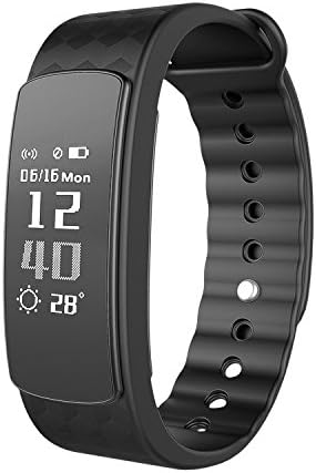 Fitness Tracker, Toprime Heart Rate and Sleep Monitor Calorie Counter Pedometer Waterproof Activity Tacker for IOS and Android, Black