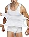 Shaxea Mens Slimming Body Shaper Vest Shirt Tank Top Compression Shirt, Shapewear for Men (M, White)