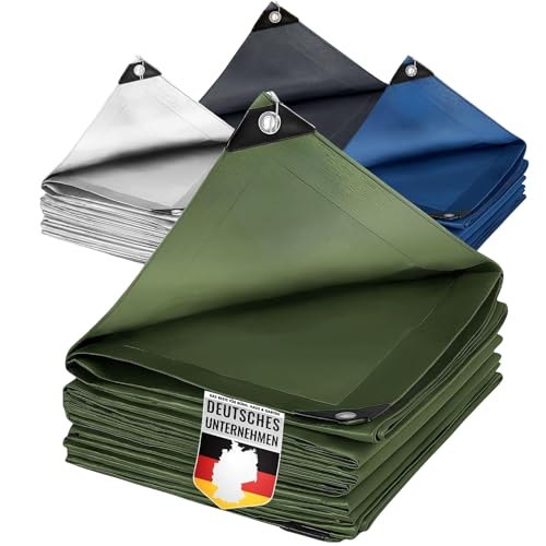 KARAT Abdeckplane 240g/m² wasserdicht 6x10m Anthrazit Allzweckplane für Schutz vor Witterung - Top geeignet für Gartenbereich - UV-stabil beidseitig b