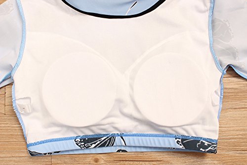 Women Long Sleeve Swimsuit 2Pcs Swimsuit Beachwear Push Up Padded Swimwear Plus Size Bikini Set Butterfly Print - Thumbnail 5