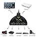 Jioustonic HDMI Switch, 4K 3-Port Splitter Switcher Hub with High Speed Pigtail Cable Supports Full HD 4K 1080p 3D Player
