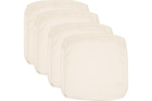 Sqodok Outdoor Cushions Covers 22x20 inch, Patio Cushion Covers for Outdoor Furniture Waterproof Outside Seat Slipcovers Replacement Chair Cushion Covers 4pack for Sofa, Wicker Chair, Ivory