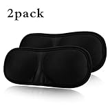 Less Like Contoured and Comfortable Sleep Mask & blindfold Super Lightweight Best Memory Foam Comfortable Sleep Eye Mask For Travel, Shift Work & Meditation Black (Pack of 2)