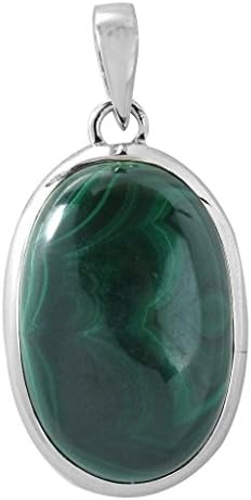 Natural Malachite 925 Solid Sterling Silver Pendants Silver Jewelry