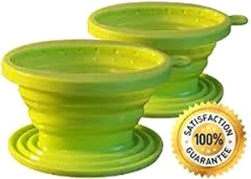 Silicone Coffee Dripper - Collapsible Cone Filter Holder & Drip Brewer for Camping, School, Hiking, Backpacking and Outdoor Use (Set of 2)