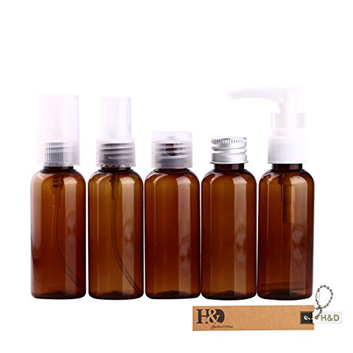 YUFENG 2.3oz Amber Plastic Bottles for Essential Oils - Pack of 5