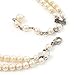 2 Strand Light Cream Imitation Pearl CZ Wedding Choker Necklace (With Ruby Red Coloured Central Stone)