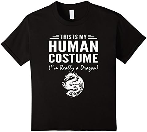 Kids This Is My Human Costume I'm Really a Dragon Halloween shirt 10 Black