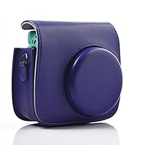 Fujifilm Instax Mini 9, Mini 8 & Mini 8+ PURPLE color Camera Accessories Includes: Camera Case with Soft microfiber inner, Soft PU Leather and Adjustable Shoulder Strap to Easily Carry.