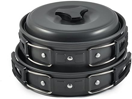 Camping Pan,Malihome Outdoor Camping Cookware Cooking Set Pan Pot for Backpacking, Hiking and Picnic