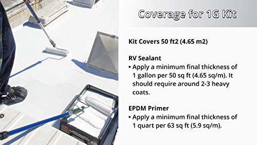 L R Liquid Rubber RV Roof Repair Kit, White, 1 Gallon - Thumbnail 5