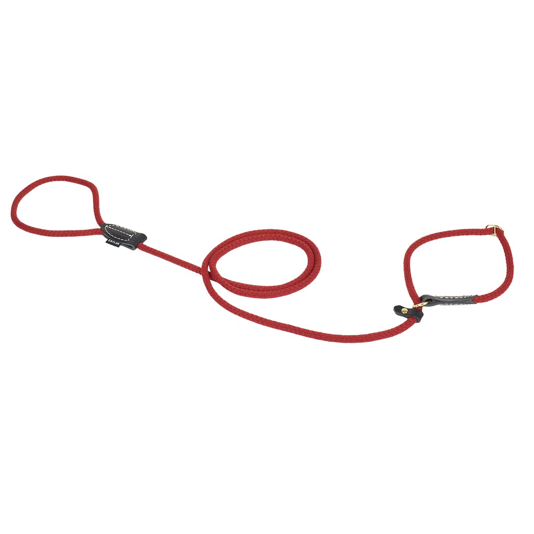 duvoplus, EXPLOR Forest Range Training Lead Made of Strong and Soft Nylon with Leather Finish - Size 170 cm/8 mm Red - Ideal for Adventurous Walks and Expeditions
