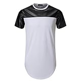 UNRESTRAINED Mens Urban Shirts Hip Hop T Shirts For Men White XL