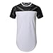 UNRESTRAINED Mens Hispter Hip Hop Longline Biker Shirts White M