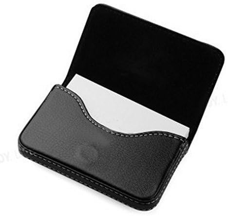 LOGGAS Red RockTM Pocket Sized Stitched Leather Visiting Card Holder for Keeping Business/Debit/Credit Cards and more(Black)