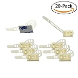 Eiito (White 20-Pack) Wire Clips Cable Clamps Adjustable 3M Self-Adhesive Nylon Cable Multipurpose Cable Clips for wire management