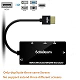 CABLEDECONN Multiport 4-in-1 HDMI to HDMI/DVI/VGA Adapter Cable with Audio Output Converter (Black)