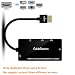 CABLEDECONN Multiport 4-in-1 HDMI to HDMI/DVI/VGA Adapter Cable with Audio Output Converter (Black) primary