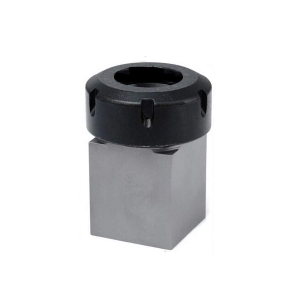 ER40 Collet Block, Square Steel Chuck Collet Holder, Chuck Block Tool for CNC Lathe Engraving Cutting Machine