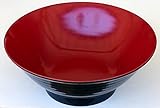 Soup Bowls Set of 2 - Large Red and Black Melamine 8.5 Inches, Japanese Ramen Noodles, Vietnamese Recipe, Menudo Snacks, Popcorn Serving Dishes, Fruit, Dessert