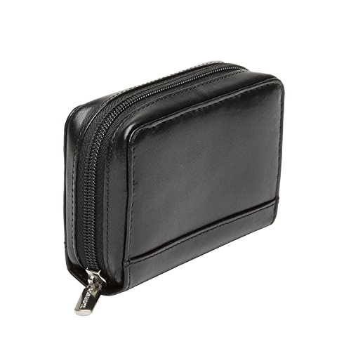 Tony Perotti Unisex Italian Bull Leather Zip-Around Accordion Business and Credit Card Holder in Black - Thumbnail 2