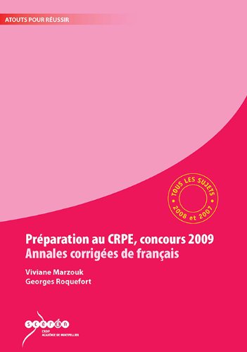 Préparation au CRPE, concours 2009