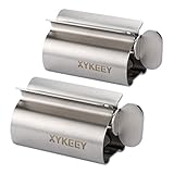 Toothpaste Tube Squeezer - Set of 2 Toothpaste Squeezer Rollers, Metal Toothpaste Tube Wringer Seat Holder Stand XYKEEY