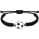 Soccer Bracelet, Soccer Jewelry, Adjustable Unisex Soccer Paracord Bracelets - Soccer Gift
