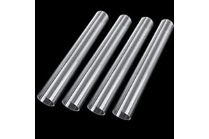 ZIQI 4PCS Polycarbonate Rigid Tubing, 50mm (2") OD x 2mm Wall Thickness Clear Plastic Tubes, 16.5 Inch Length PETG DIY Acrylic Tube Lexan Tubing