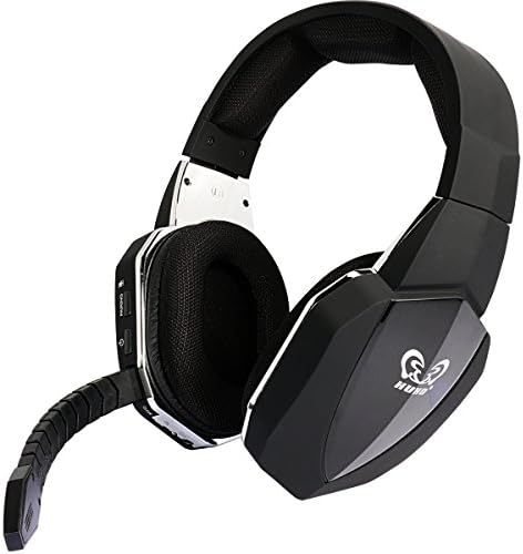 Wireless Optical Stereo Gaming Headset Over ear Comfortable Headphones for PS4 PS3 Xbox 1 Xbox 360 PC Computer with Detachable Microphone(Connect with XBOX ONE via Microsoft adaptor or Kinect-Black