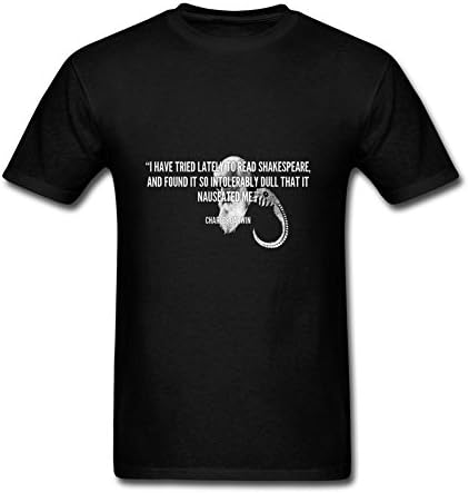 Heerinsy Men's Quote Charles Darwin White Design Color Short Sleeve T-Shirt XL