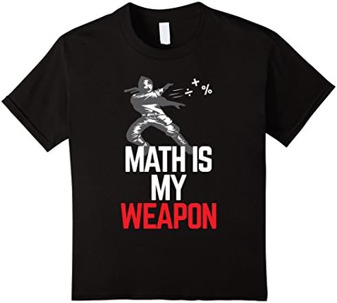 Kids Math Is My Weapon Ninja T-Shirt Funny Math Geek Tee 6 Black