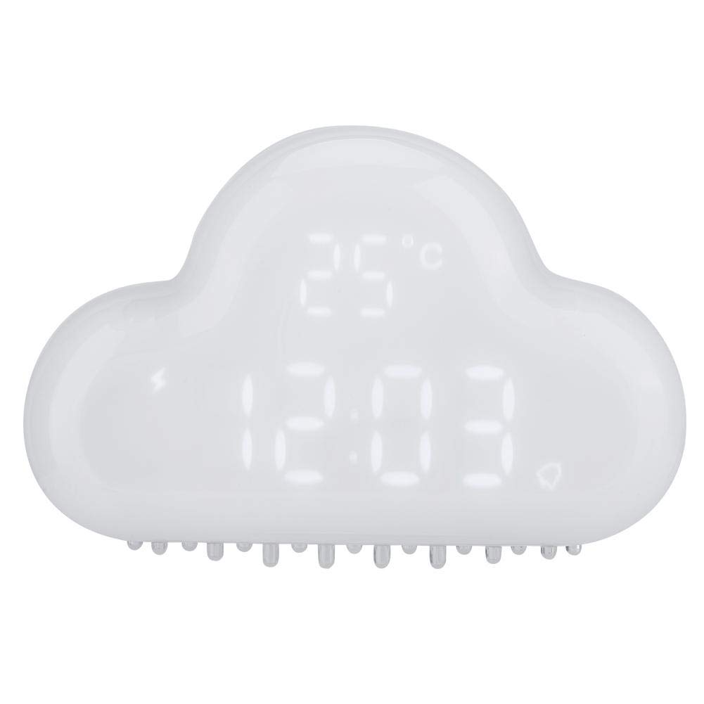 Topiky Cloud-Shaped Magnetic Clock Alarm, Multi-Functional Clock with Strong Magnet, Shows LED Time/Date/Temperature/Alarm/Snooze (White)
