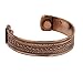 Wide and Narrow Braids - Copper Bracelet With Magnets - From India