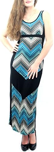 Sleeveless Scoop Neck Maxi Dress (Medium, Blue)