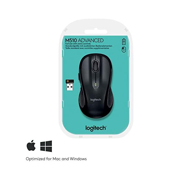 Logitech-M510-Wireless-Mouse-24-GHz-with-USB-Unifying-Receiver-1000-DPI-Laser-Grade-Tracking-7-Buttons-24-Months-Battery-Life-PC-Mac-Laptop-Black Logitech M510 Wireless Mouse, 2.4 GHz with USB Unifying Receiver, 1000 DPI Laser-Grade Tracking, 7-Buttons, 24-Months…