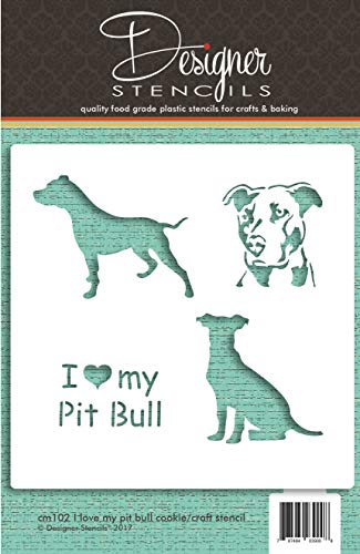 I Love My Pit Bull Cookie and Craft Stencil CM102 by Designer Stencils