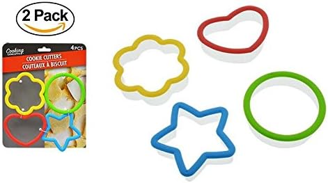8 Cookie Dough Cutter Shapes. Heart, Star, Circle &amp; Flower. Bread Sandwich Cake. Great Christmas Gift.