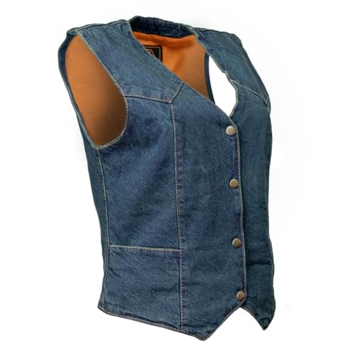 Milwaukee Leather Women's Premium Denim Motorcycle Rider Vest | MDL - X-Large