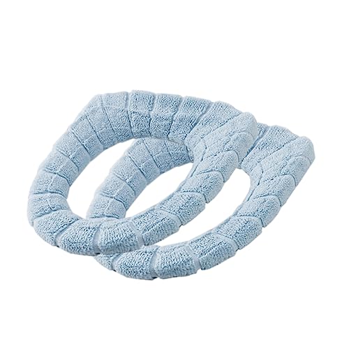 LIFKOME Winter Warm Thick Non Slip Toilet Seat Cushion Cover Nordic Blue Stretchable Washable Fit for Home Use Comfortable Material