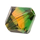 Swarovski Crystal, #5328 Bicone Beads 4mm, 24 Pieces, Fern Green - Topaz Blend